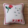 Rose Pincushion with pins
